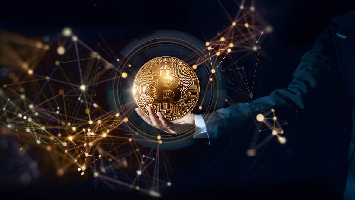 Bitcoin in a hand