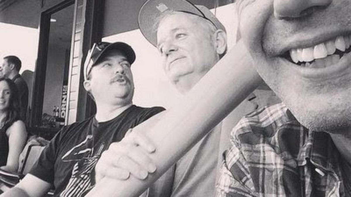 
Anthony Bourdain tweeted this photo in April of himself with Bill Murray and actor Danny McBride at a RiverDogs game.

