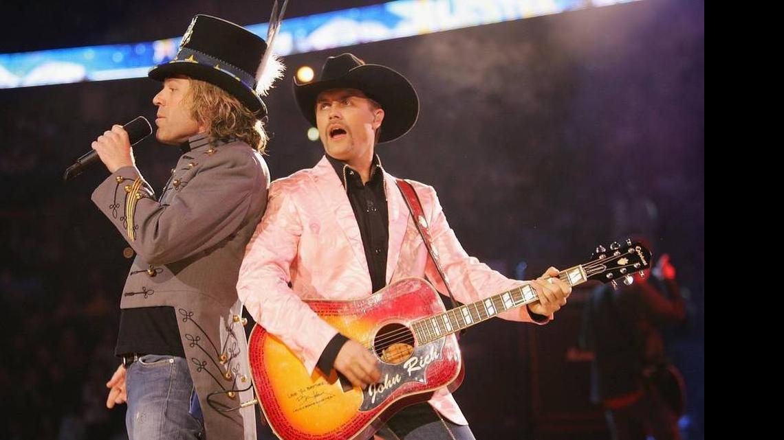 
Kenny Alphin and John Rich of Big & Rich perform in Denver, Colorado. 
