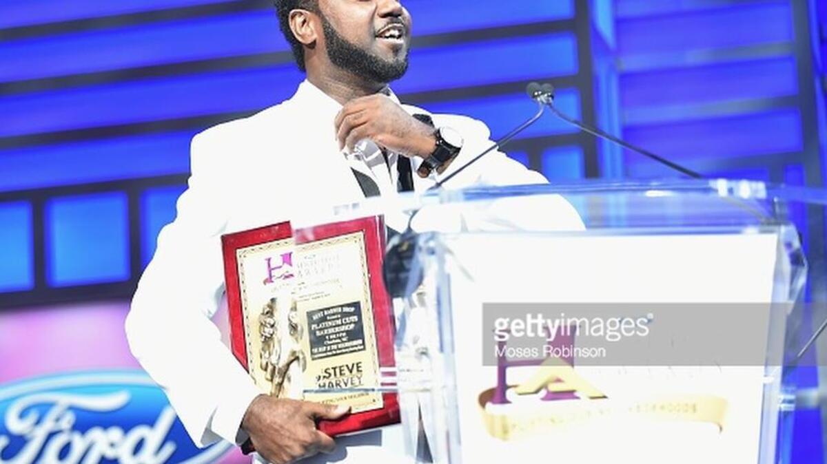 
Adrian McCrorey is recognized at the 2015 Ford Neighborhood Awards hosted by Steve Harvey on Saturday in in Atlanta.

