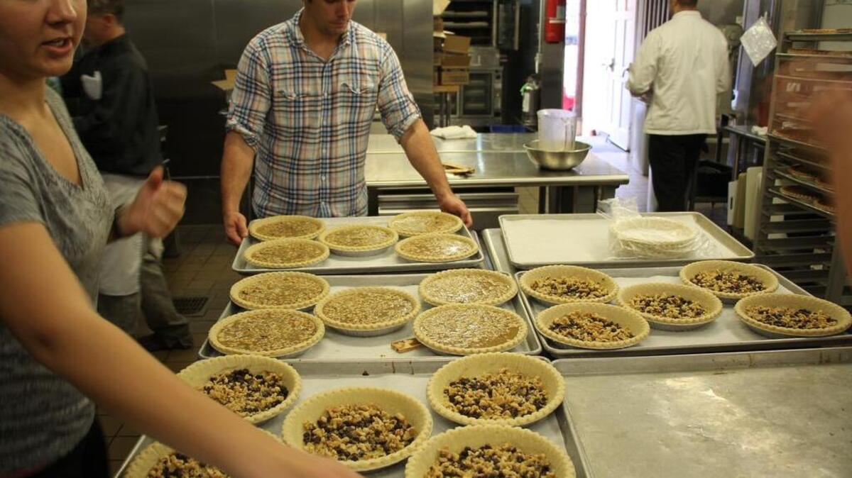 Pies in progress