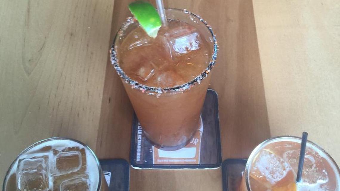 War Mouth drinks include, from left, The Daily, War Mouth Michelada and the Shrub Club.