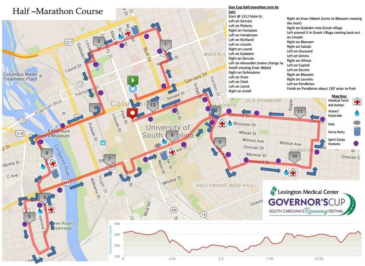 Half marathon course map