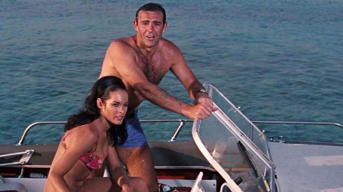 Claudine Auger and Sean Connery in a scene from “Thunderball.”