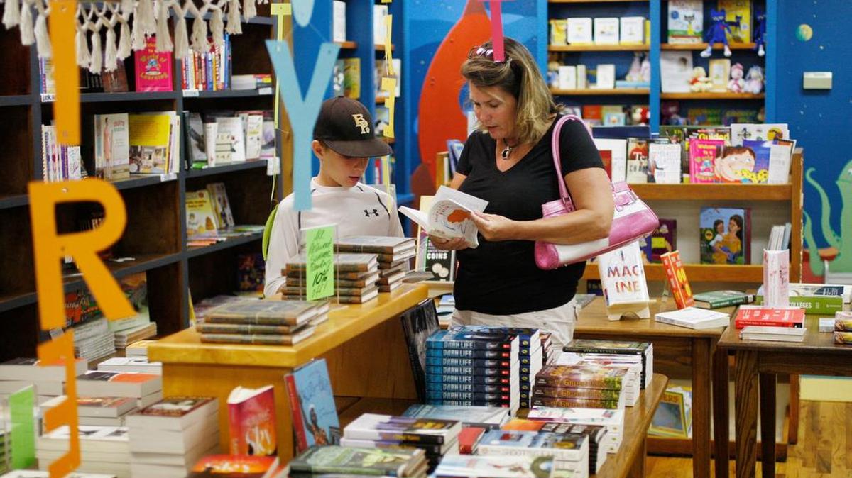 Browsing at Books on Broad in Camden.