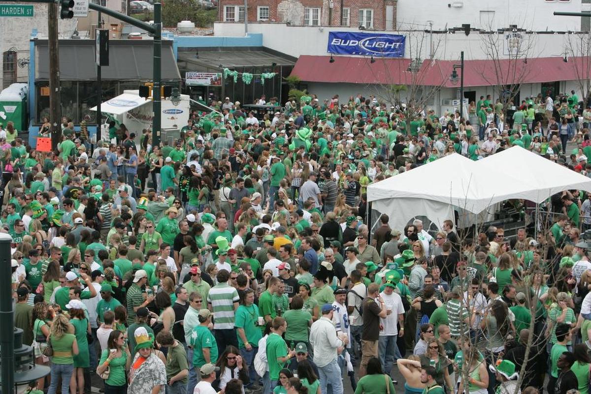Crowds fill the streets to enjoy all things green during the annual St. Pat’s in Five Points celebration.