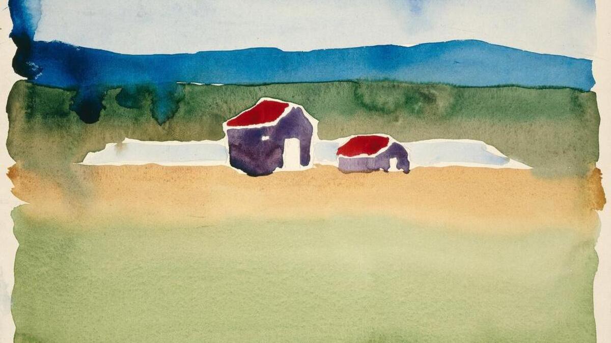 Untitled (Houses and Landscape), 1916 Watercolor on cream paper, 8 7/8 x 12 in. The Georgia O’Keeffe Museum