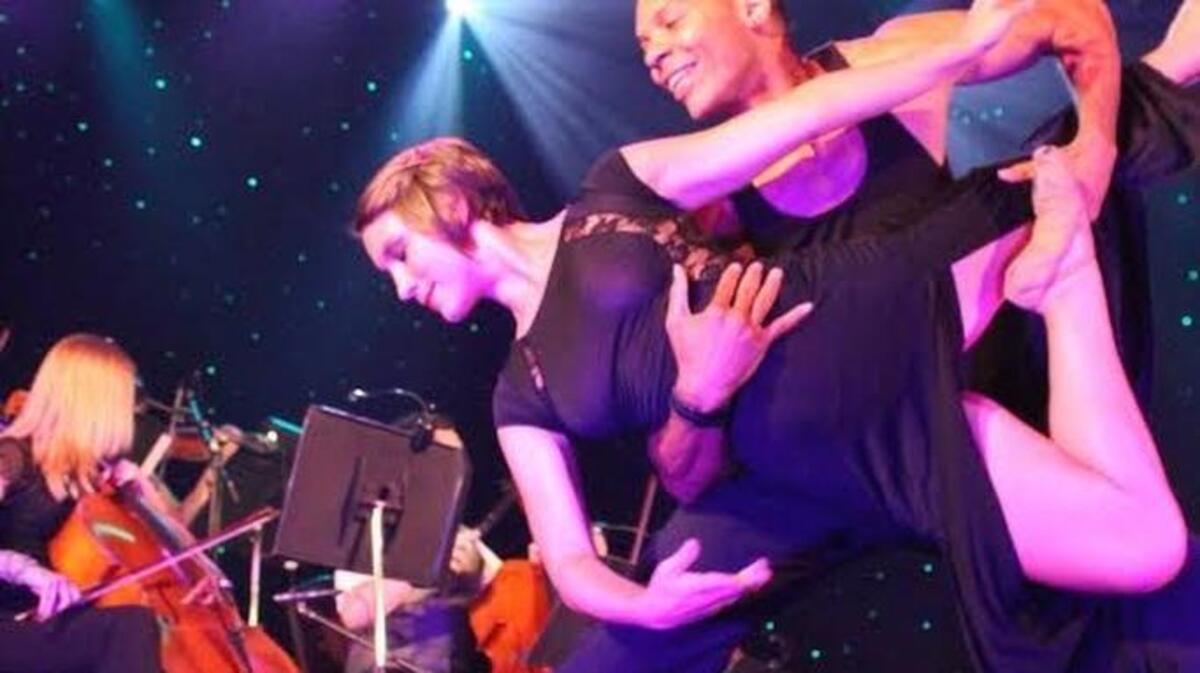 Georgia Schrubbe and LaQuinn Mims will perform in Strings and Salsa at Harbison Theatre.