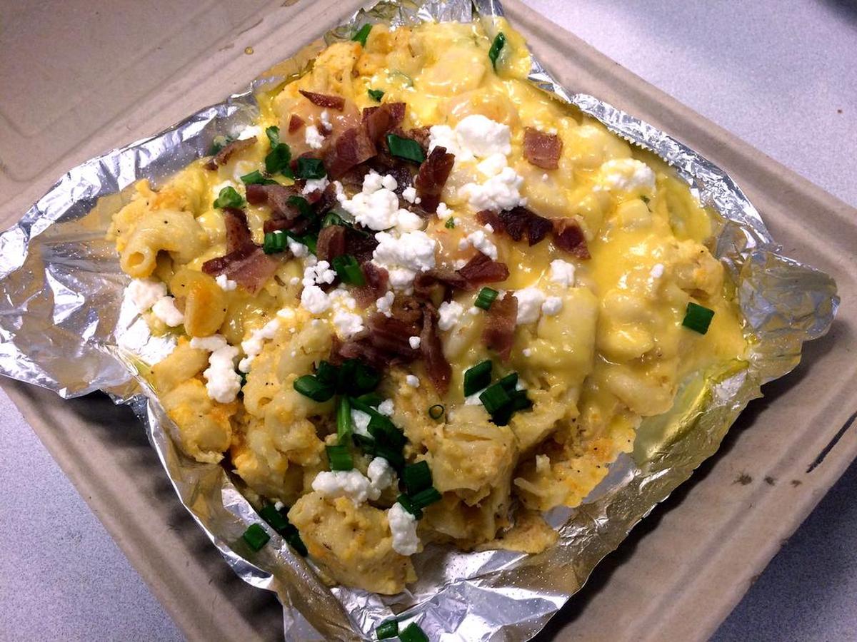 Seafood mac ’n’ cheese from Cafe Strudel.