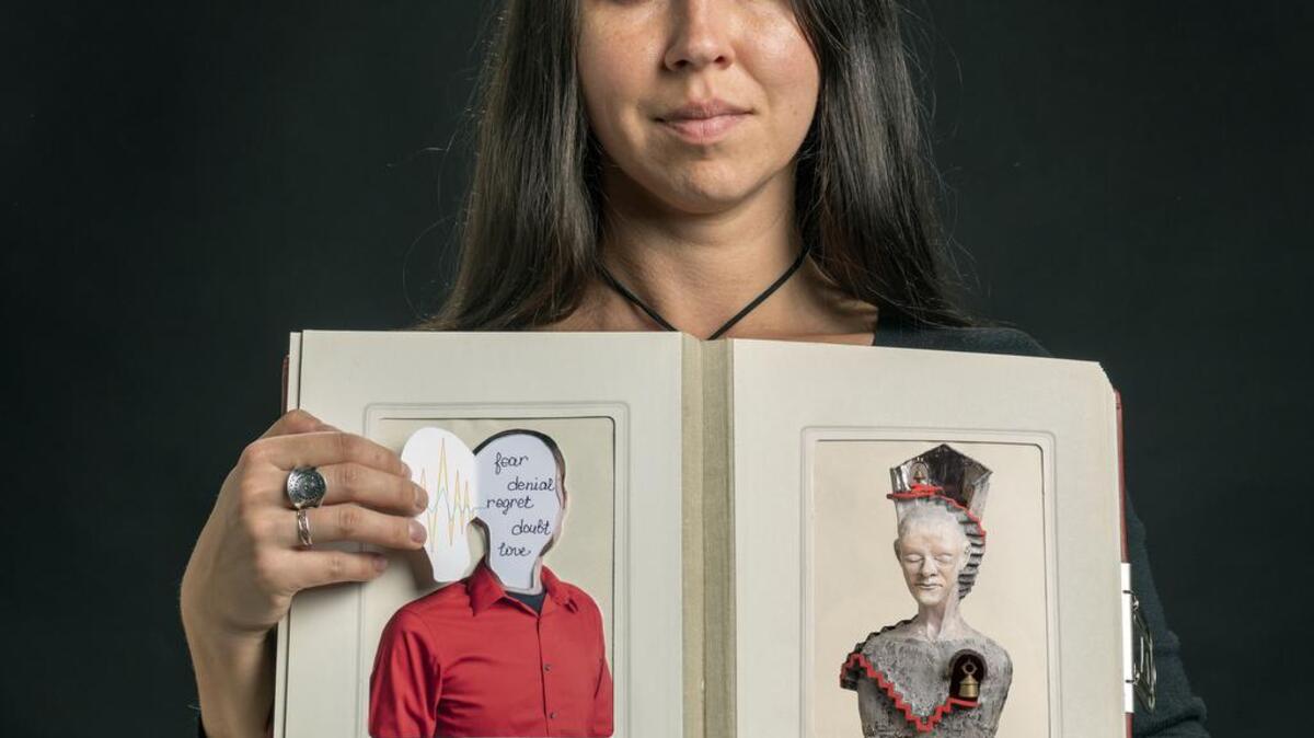 Olga Yukhno’s project “24 Hours (heart) Breaking News” is on display in studio 1 at Tapp’s Arts Center through May.