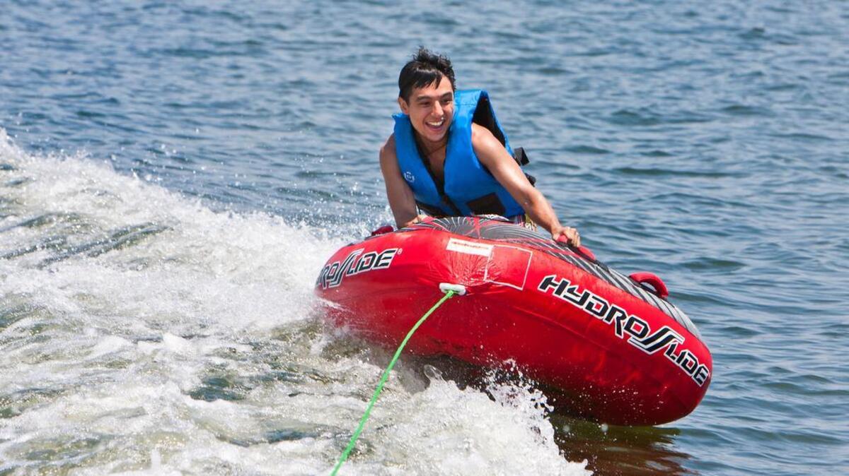 Take a boat and a tube on your camping trip, and put in from one of the boat ramps at the park.