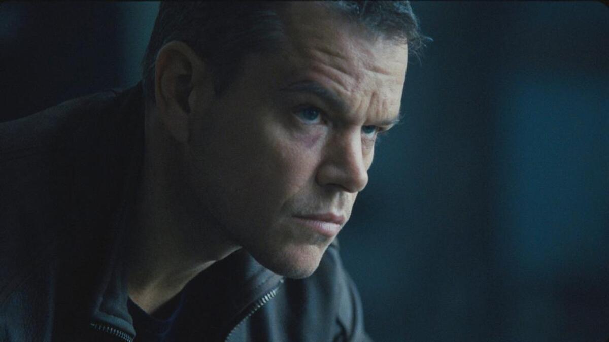 Matt Damon wears this expression of tight-lipped anxiety through virtually all of “Jason Bourne.”
