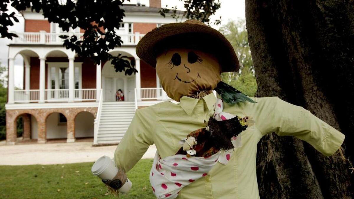 Thu, Sep, 30, 2010-Columbia, South Carolina --Many scarecrows are on display at the Robert Mills House .