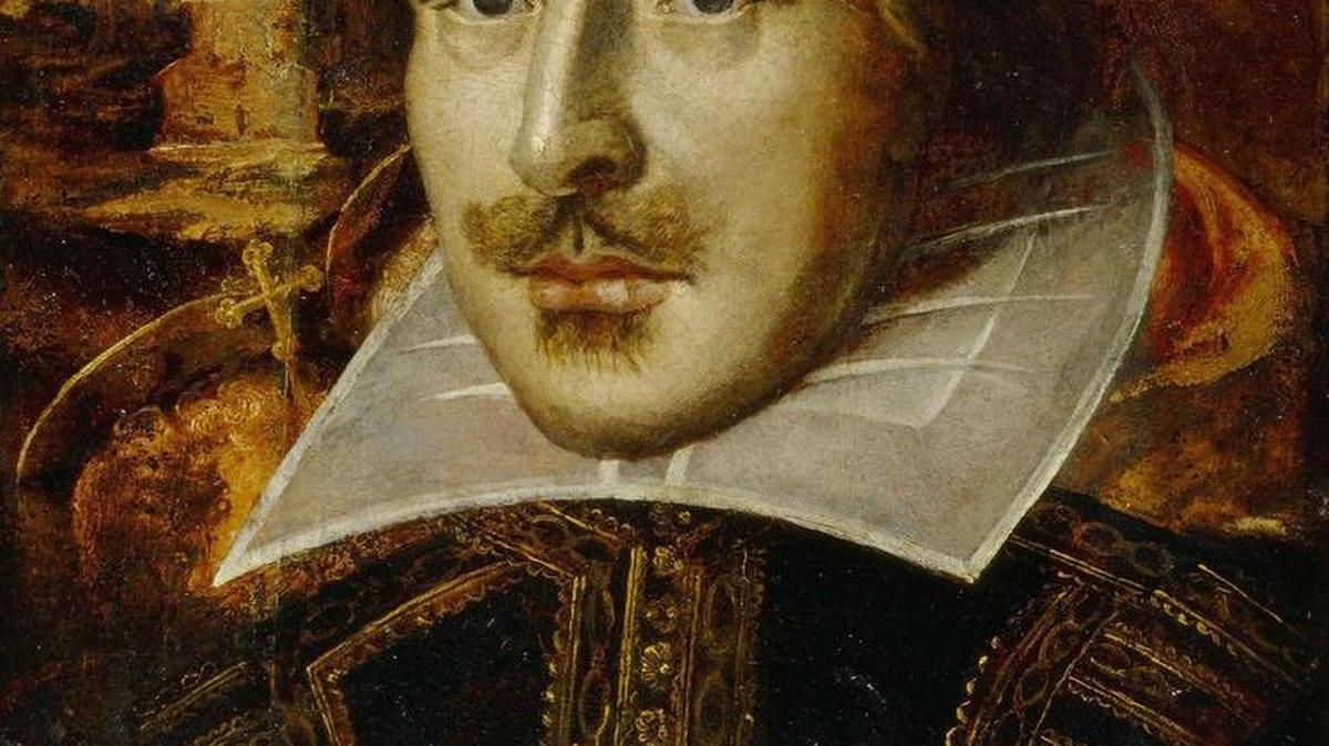 This picture released by Britain’s National Portrait Gallery shows The Flower Portrait of William Shakespeare.