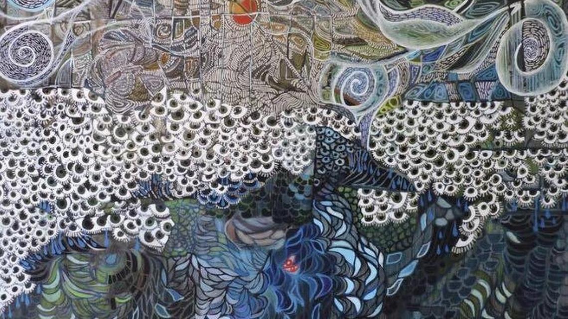 A piece in the “Marked by the Water” exhibit by Lauren Chapman.