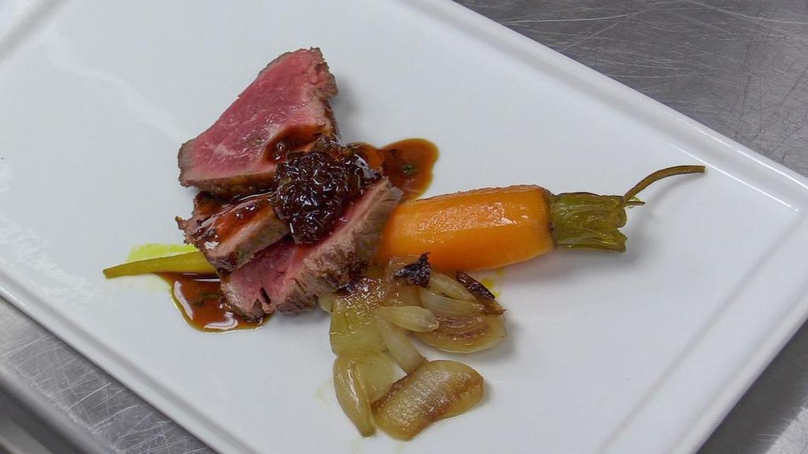 Tallulah’s venison loin with carrots.