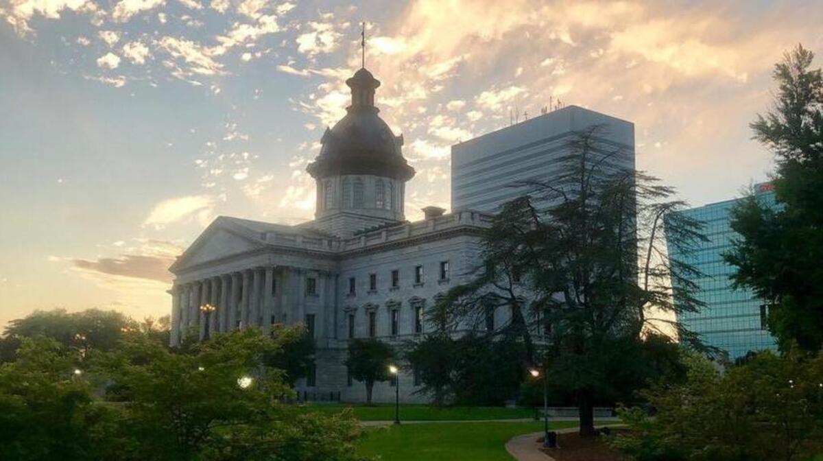 Sunset on a Saturday evening on the S.C. State House grounds.
