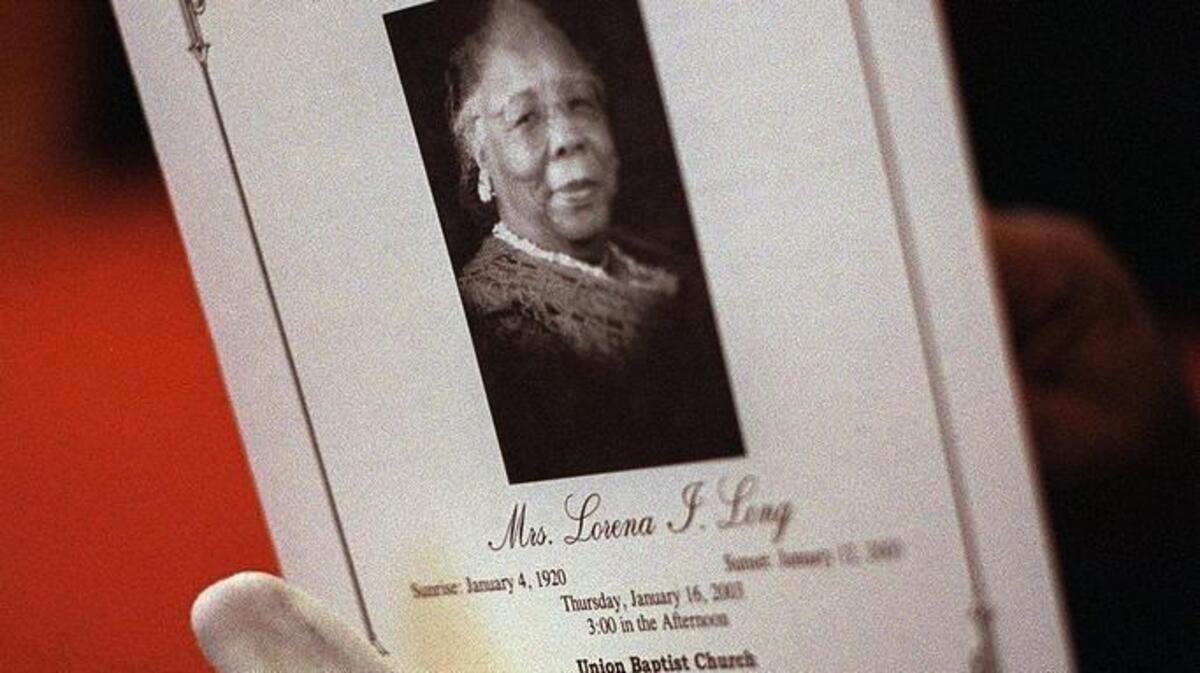 The program for Lorena Long’s funeral titled ‘Home Going Service.’