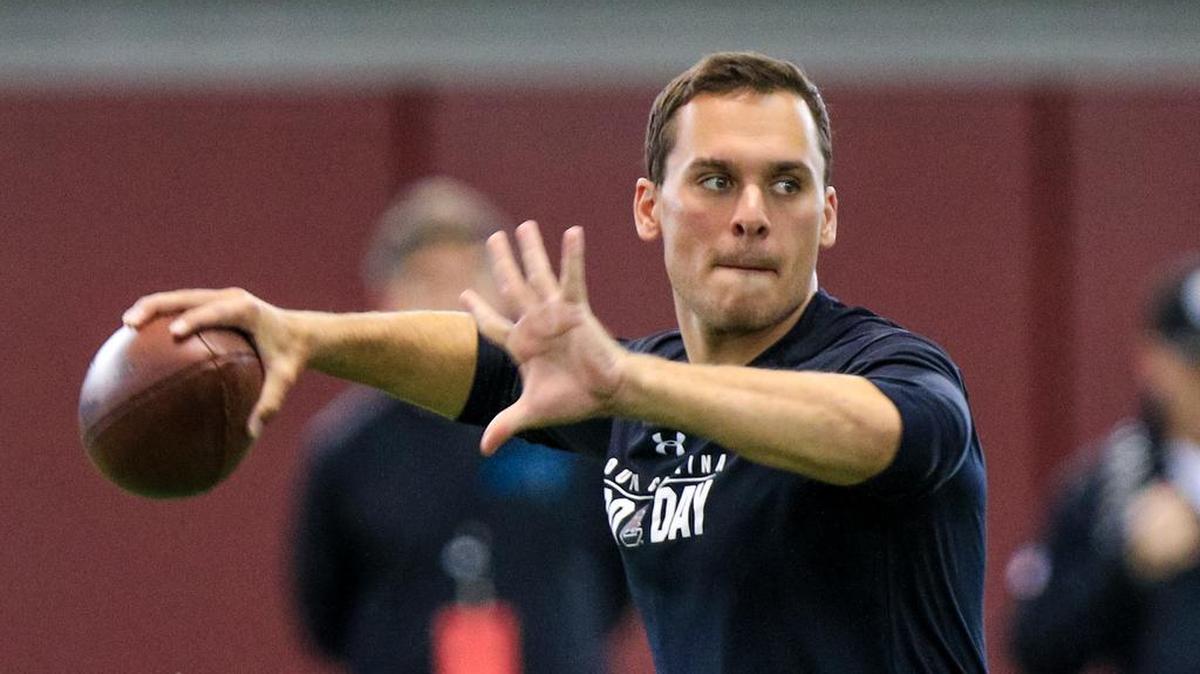 Perry Orth was one of the South Carolina football players who worked out for representatives of NFL teams during Pro Day this spring.