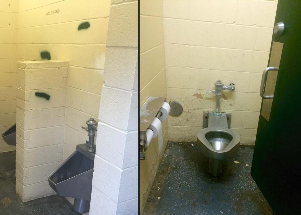 Men’s and women’s bathrooms at Finlay Park.