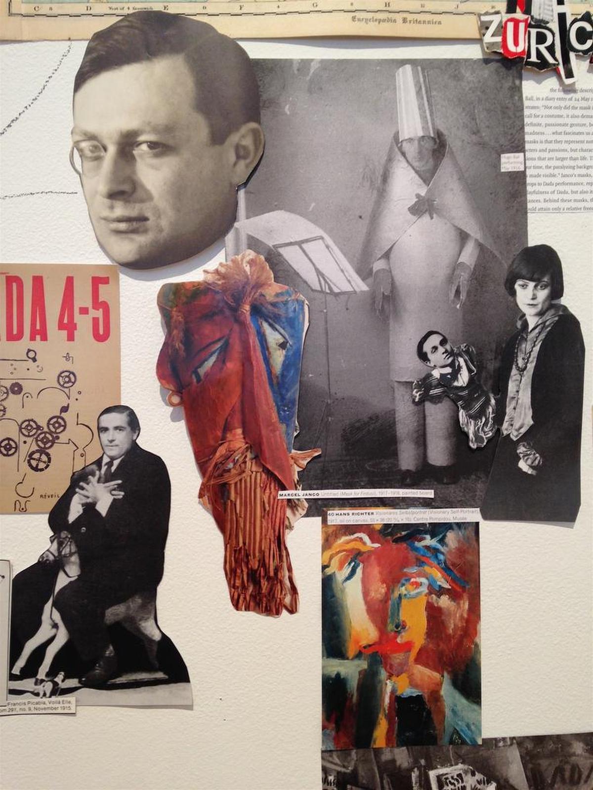 A detail shot from the mural-sized collage by Hilton Head artist Aldwyth, currently on display at the 701 CCA exhibition “Dadadesque.”