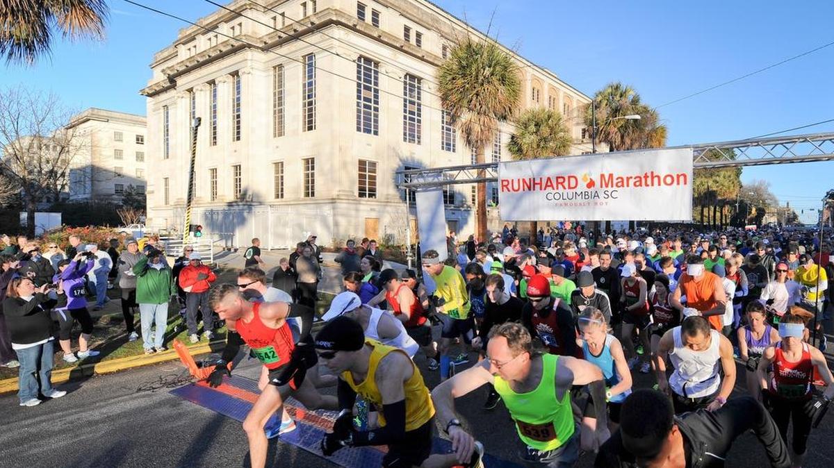 The Run Hard Columbia Marathon kicks off Saturday morning on Sumter street in downtown Columbia.