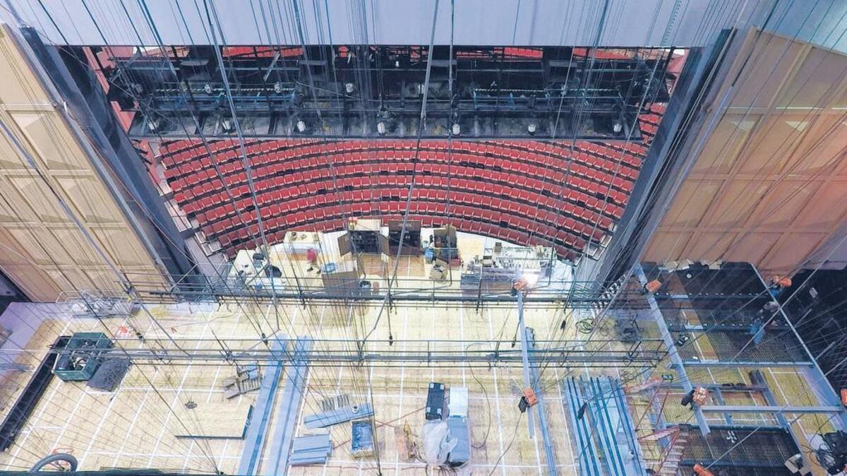 The Koger Center recently installed a new rigging grid, which will allow the center to host larger Broadway shows that require complex scenery and lighting elements.