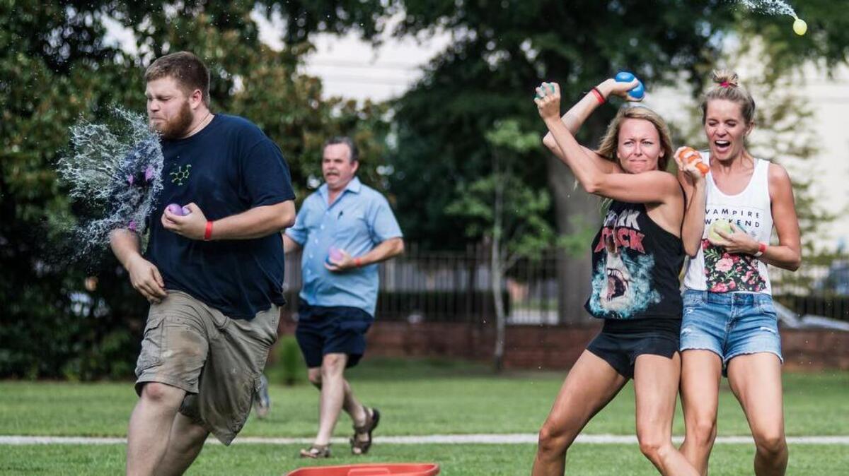 Doing battle during last year’s event.