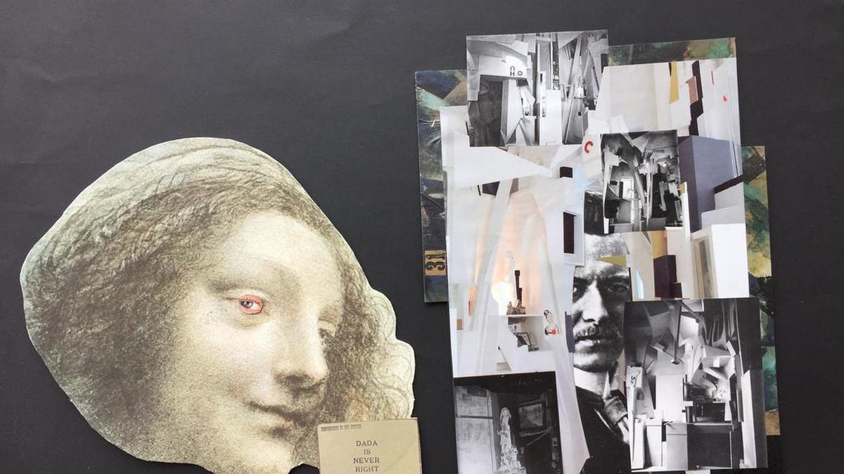 A detail shot of the collage “Always On My Mind” by Aldwyth.
