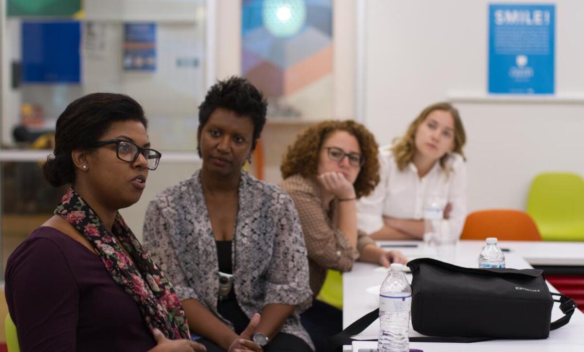 Artists Jillian Frederick, Andrena King, Rachel Passer and Lois Carlisle discuss their work on “Scene and Heard,” a photography and portraiture exhibit opening at Tapp’s Arts Center.