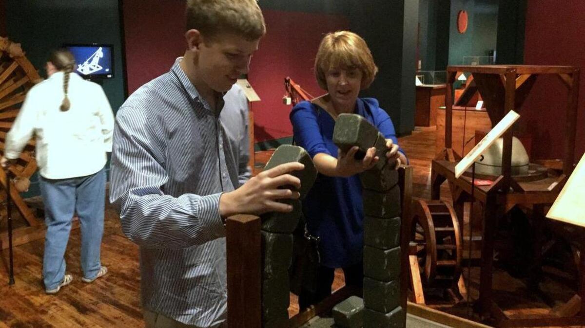 Checking out exhibits at the museum.