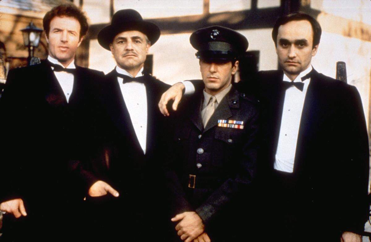 From left, James Caan, Marlon Brando, Al Pacino and John Cazale star as the Corleones in “The Godfather.”