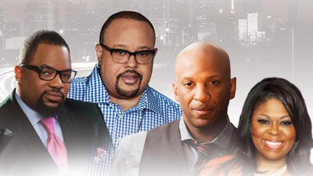 The Festival of Praise Tour includes, from left, Hezekiah Walker, Fred Hammond, Donnie McClurkin and Kim Burrell.