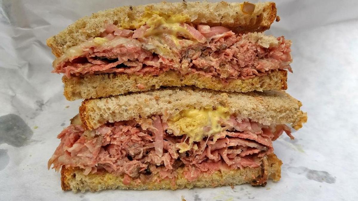Pastrami on rye sandwich