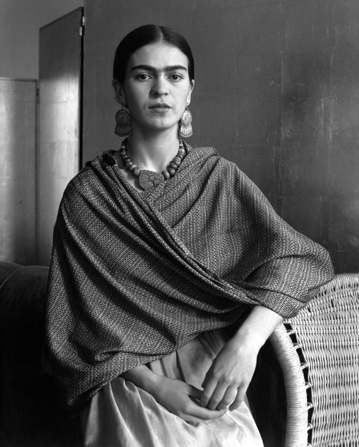 “Frida Kahlo Rivera, Painter and Wife of Diego Rivera,” 1931, gelatin silver print by Imogen Cunningham.