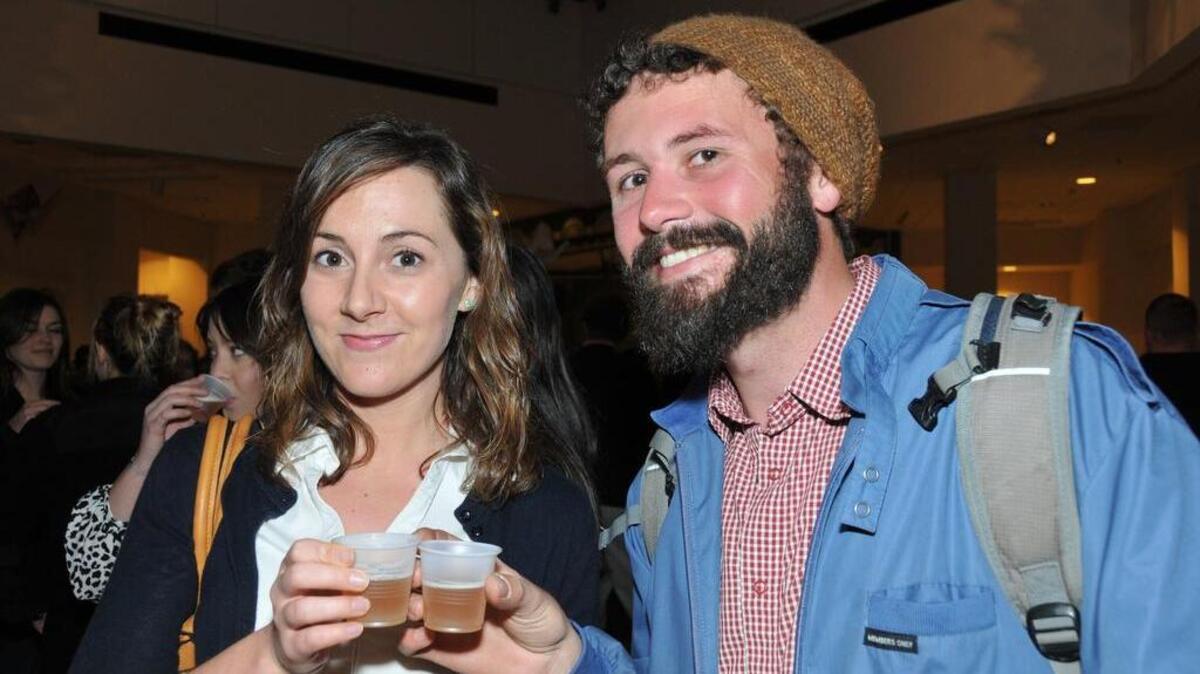 
Art lovers and beer fans pose at last year’s Arts and Draughts event.
