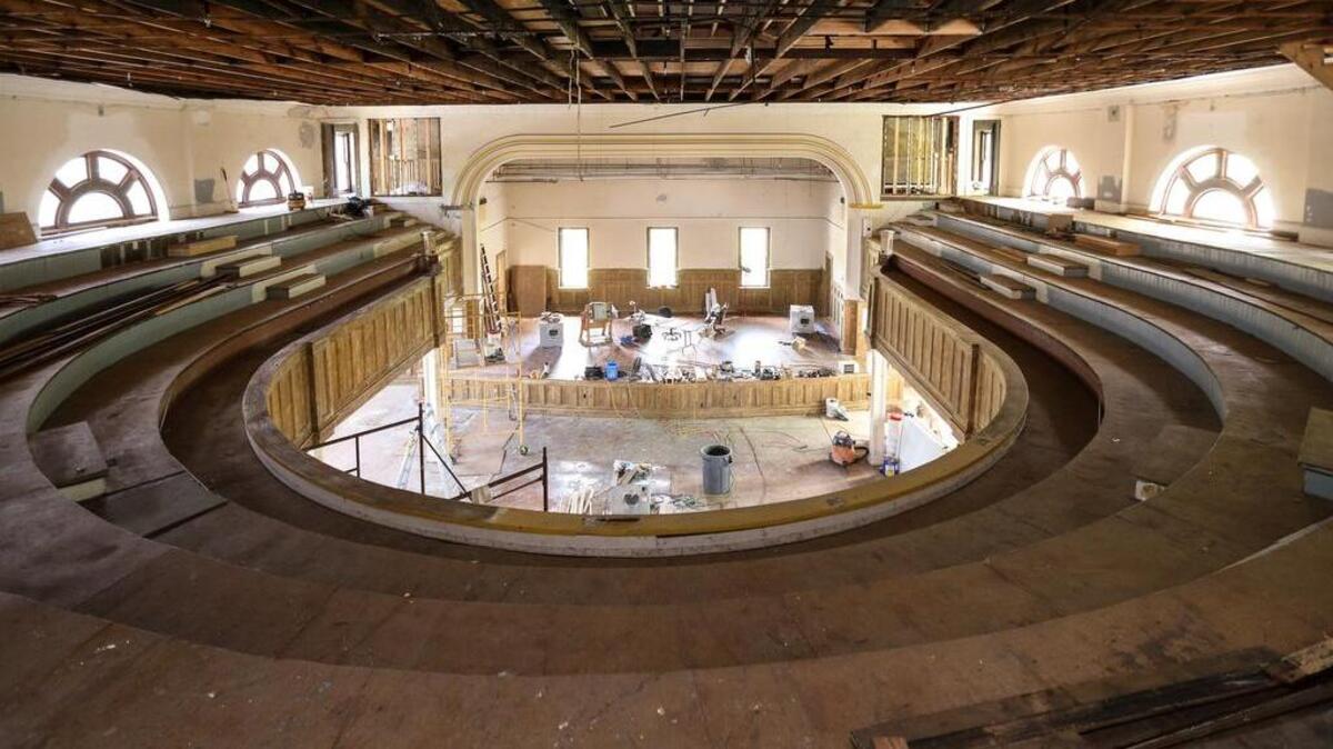 The Chappelle Auditorium at Allen University is being renovated. The round balcony will have a brass railing.