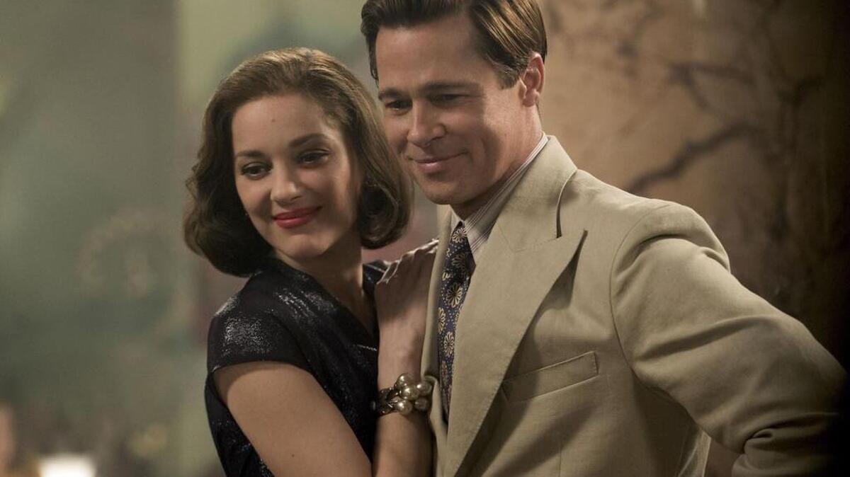 Brad Pitt plays Max Vatan and Marion Cotillard plays Marianne Beausejour in Allied from Paramount Pictures.