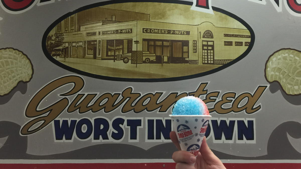 Blue Raspberry, Cherry and Pina Colada snow cone