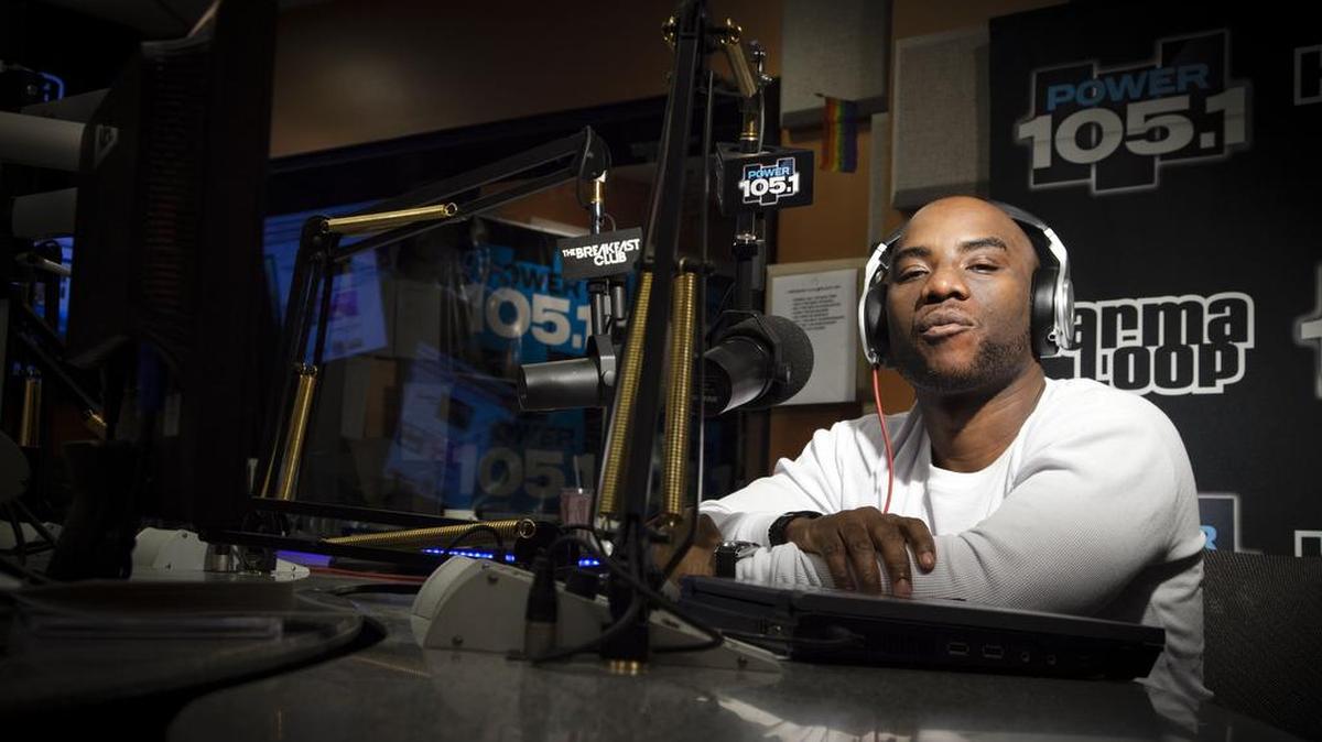 Charlamagne Tha God, shown in the studio of a radio station in 2013.