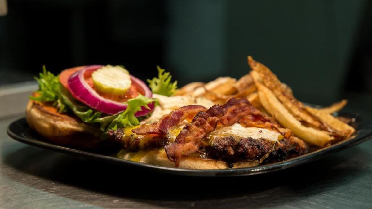 The Death by Bacon burger at Higher Ground Char House in Chapin.