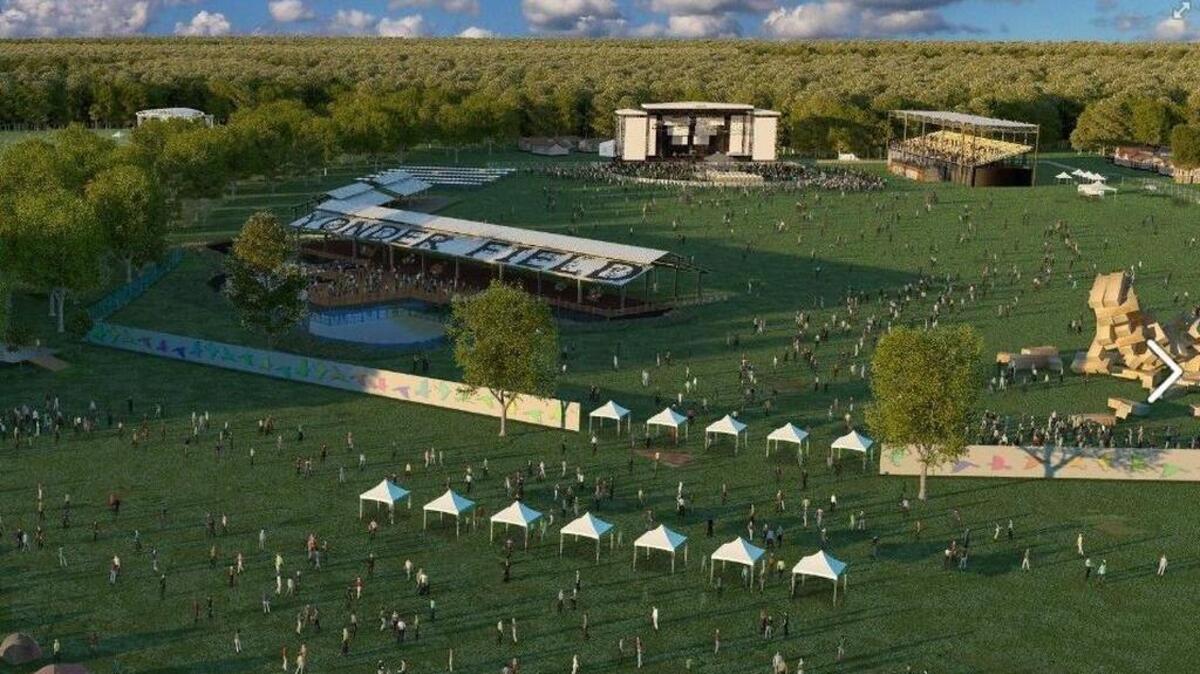 A rendering of the concert venue Yonder Field in Bowman, South Carolina.
