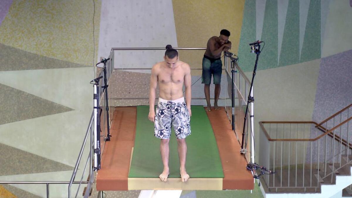 A still from “Ten Meter Tower” by Maximilien Van Aertryck and Axel Danielson, an official selection of the Shorts Programs at the 2017 Sundance Film Festival.