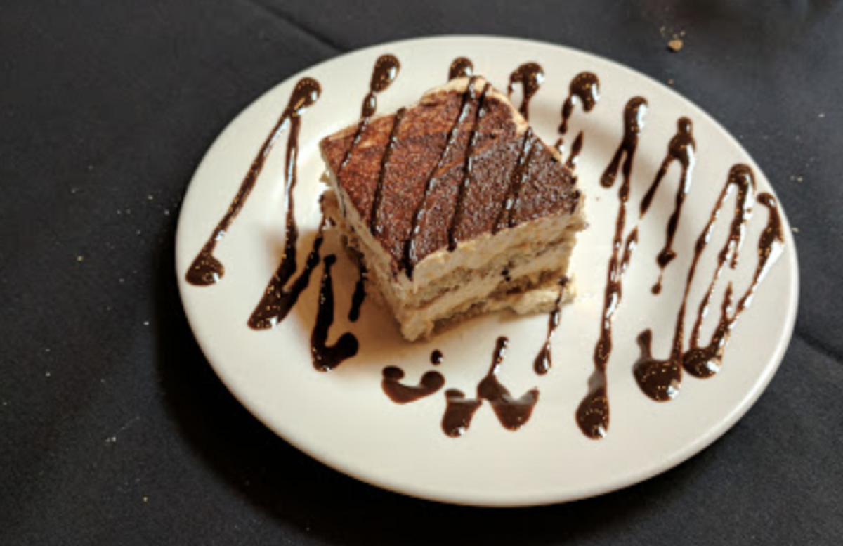 A tempting slice of tiramisu at Villa Tronco.