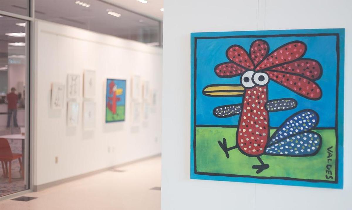 An 85-foot art gallery at Richland Library features the work of Marius Valdes.