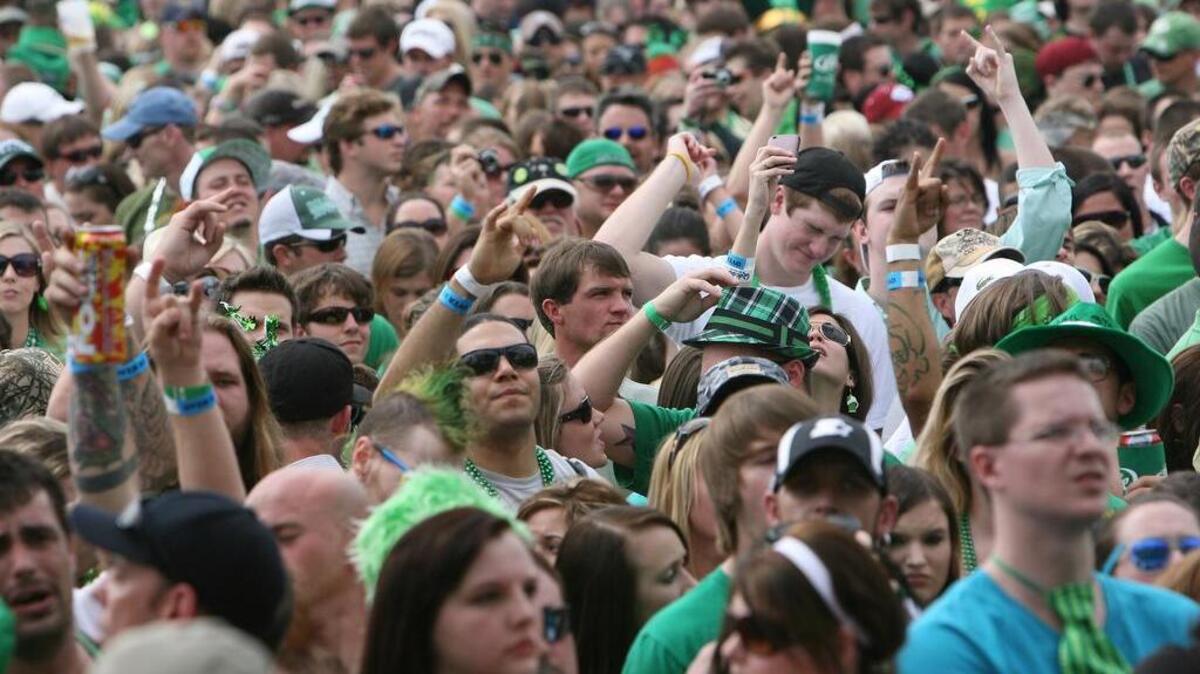 Crowds gather for music during a past St. Pat's in 5 Points celebration.