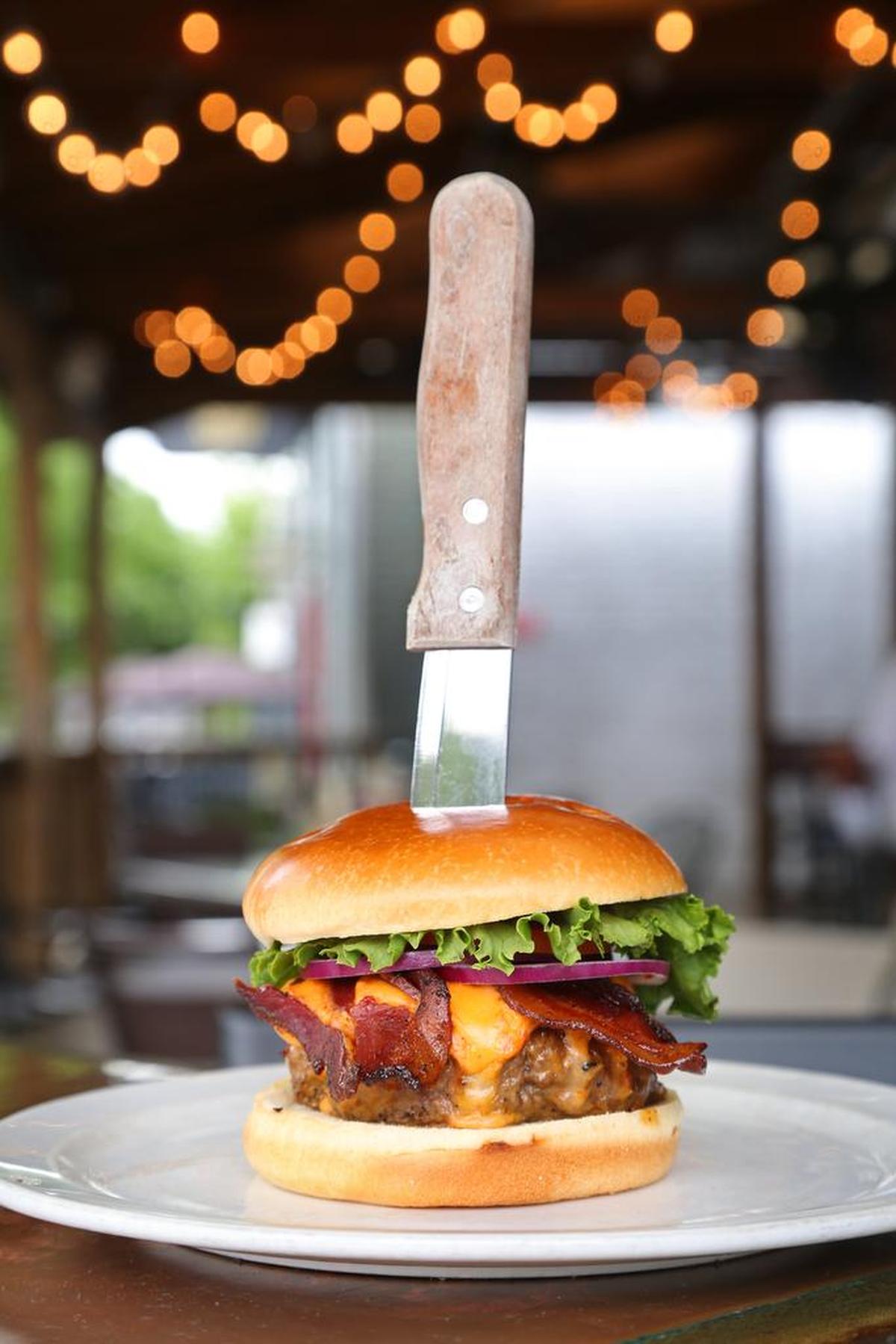 Pawley’s Front Porch’s pimento cheeseburger.