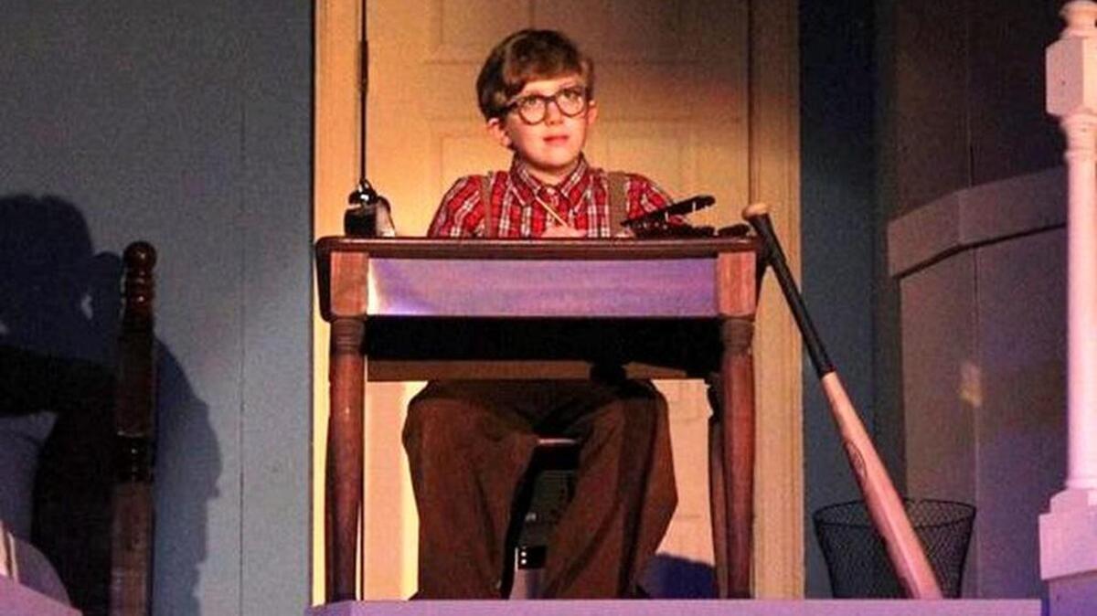 Cade Melnyk (“Mary Poppins”) plays Ralphie Parker in “A Christmas Story” on stage at Town Theatre.