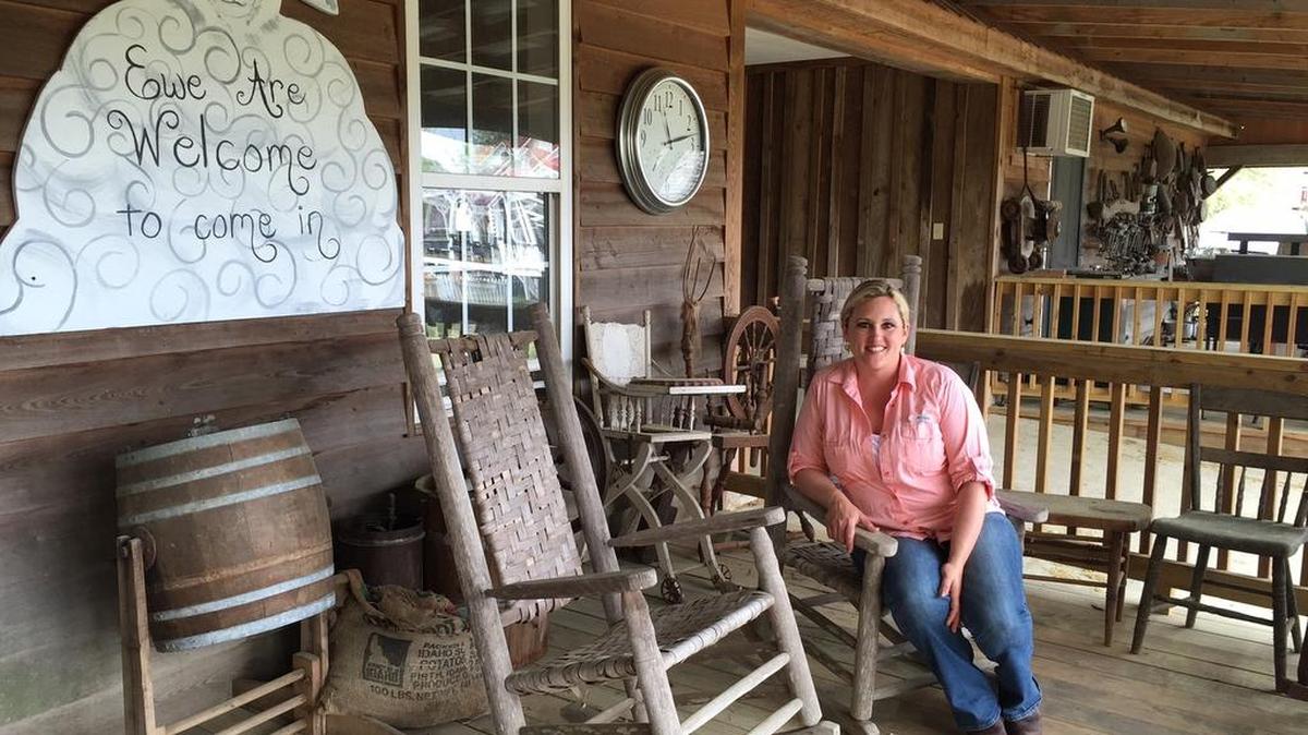 Ashley McCaskill Robinson, whose parents own Old McCaskill’s Farm, prepares food for Friday lunches.