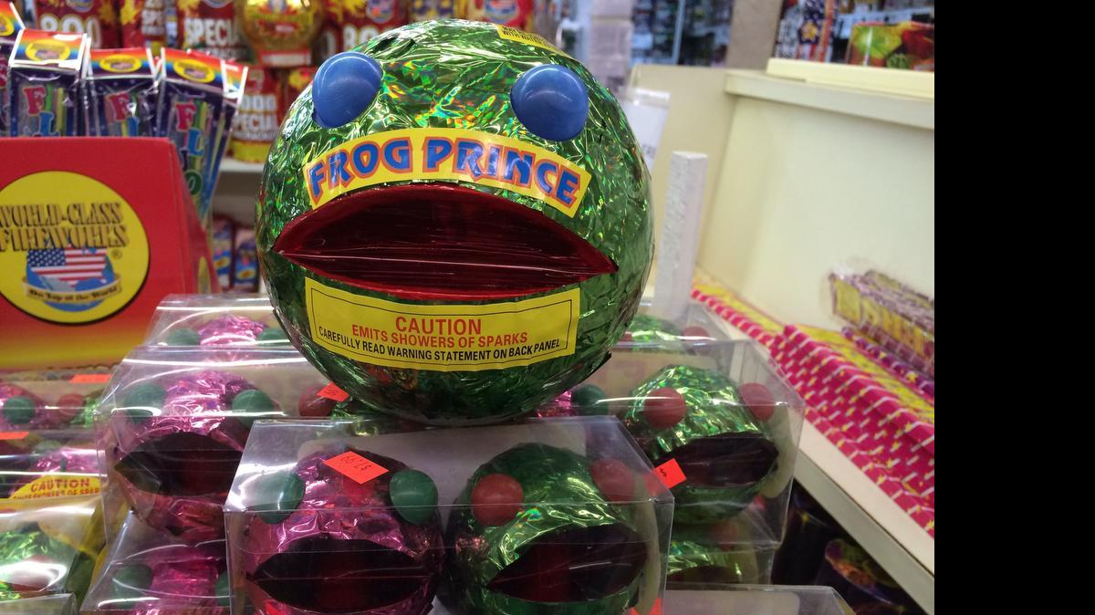 
The Frog Prince fountain firework at Casey’s Fireworks on Rosewood.

